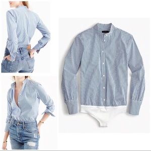 J Crew 365 perfect tailored striped bodysuit top